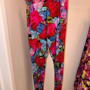 Versace Multicolor Rose Floral Leggings READ DESCRIPTION